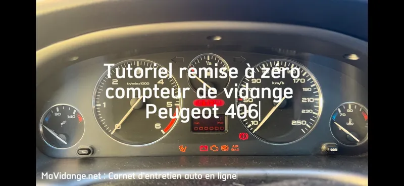 Comment remettre à zéro le compteur de vidange sur une Peugeot 406